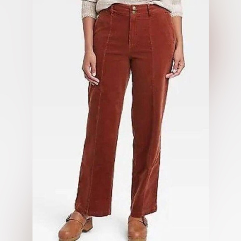 Knox Rose Women's Wide Leg Corduroy Pants - Brown. Size 12. New with tag.